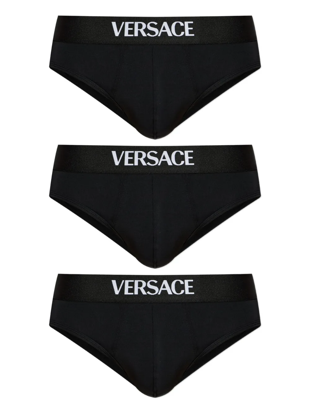 Versace logo-waistband briefs (pack of three) | Black | Image 1