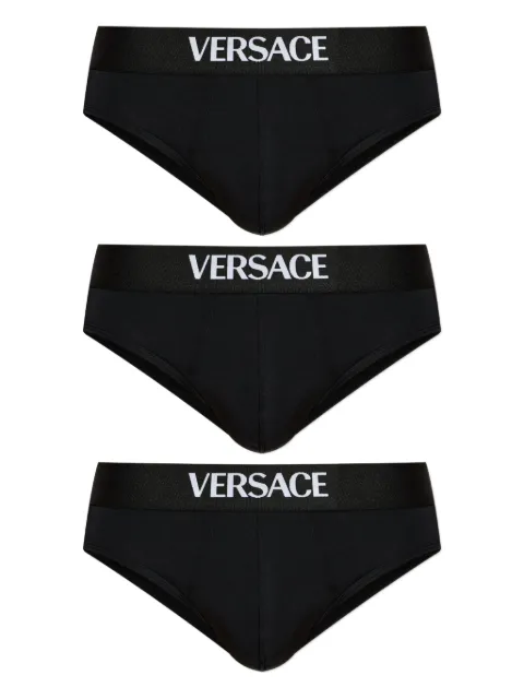 Versace logo-waistband briefs (pack of three)