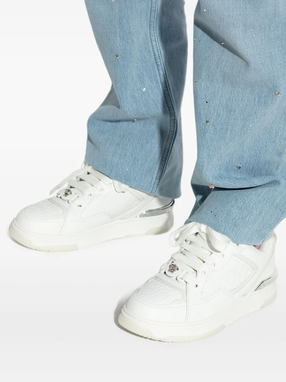 Versace leather sneakers White