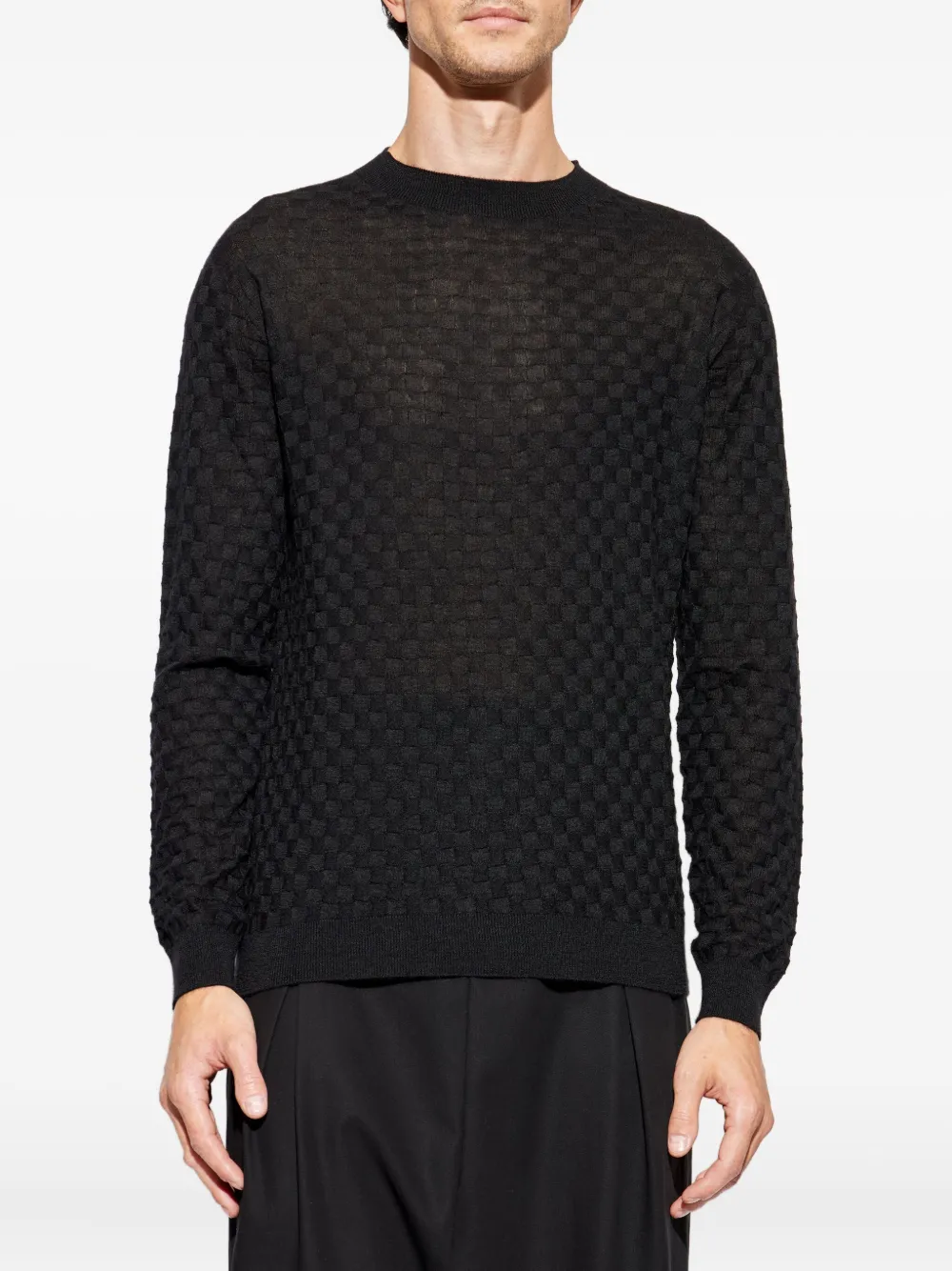 Giorgio Armani Trui met textuur Zwart