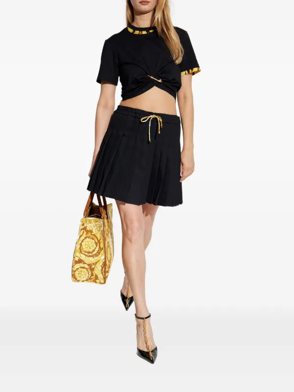 Versace Pleated Drawstring Skirt | Black | FARFETCH
