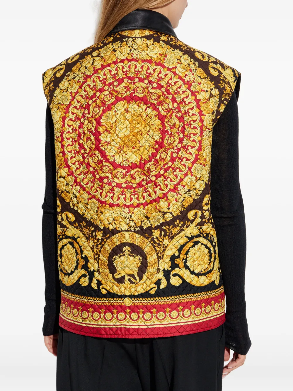 Versace baroque-print quilted vest Veelkleurig