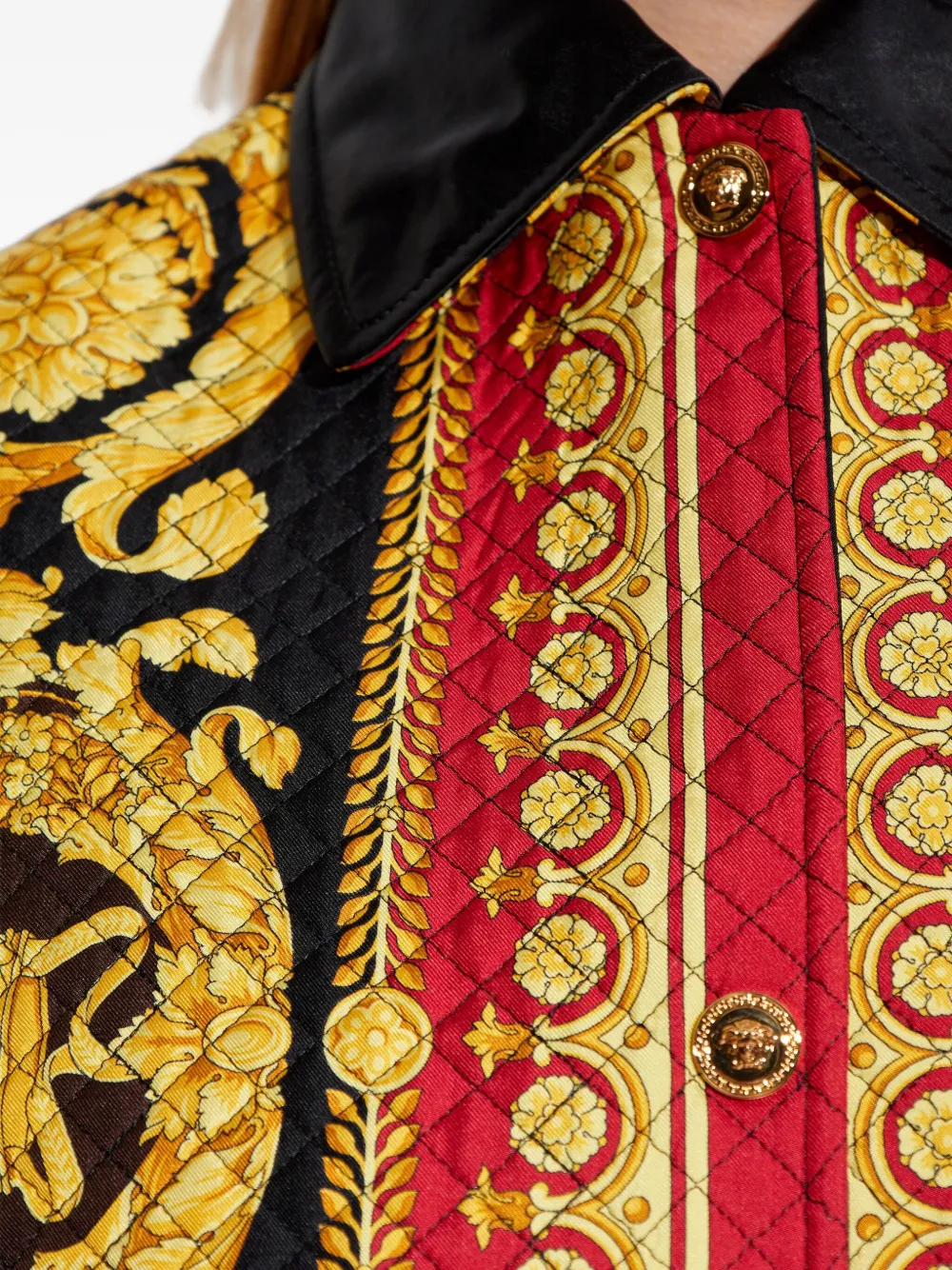 Versace baroque-print quilted vest Veelkleurig