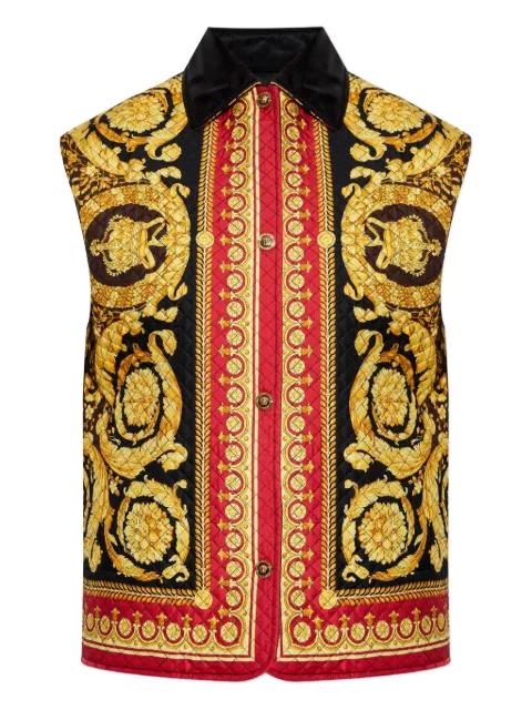 Versace baroque-print quilted vest