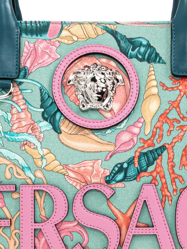 Versace Medusa-Head graphic-print Tote Bag | Green | FARFETCH