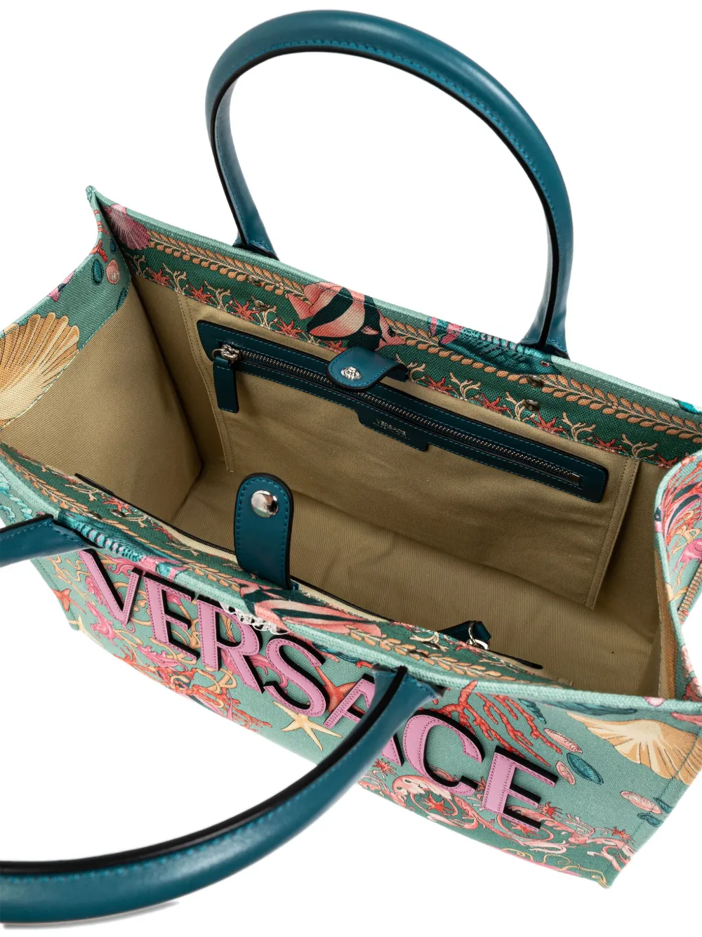 Versace Medusa-Head graphic-print tote bag Groen