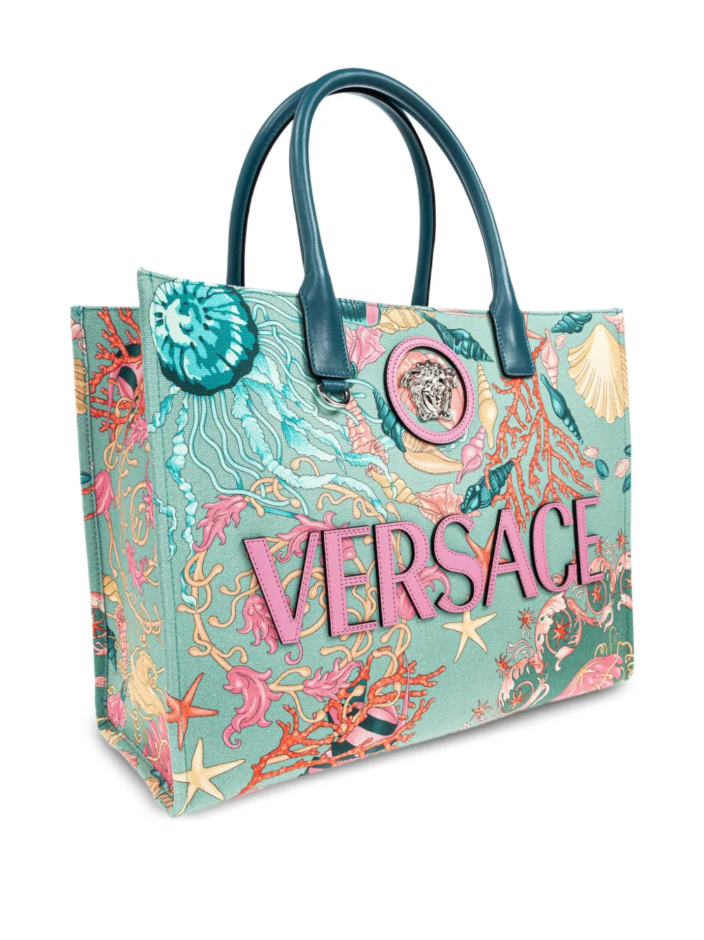 Versace Medusa-Head graphic-print tote bag Groen