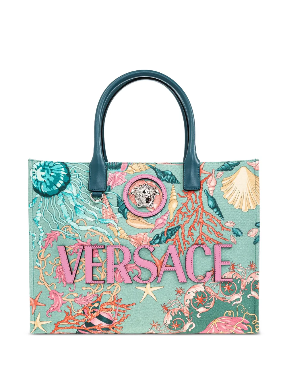 Versace Medusa-Head graphic-print tote bag Groen