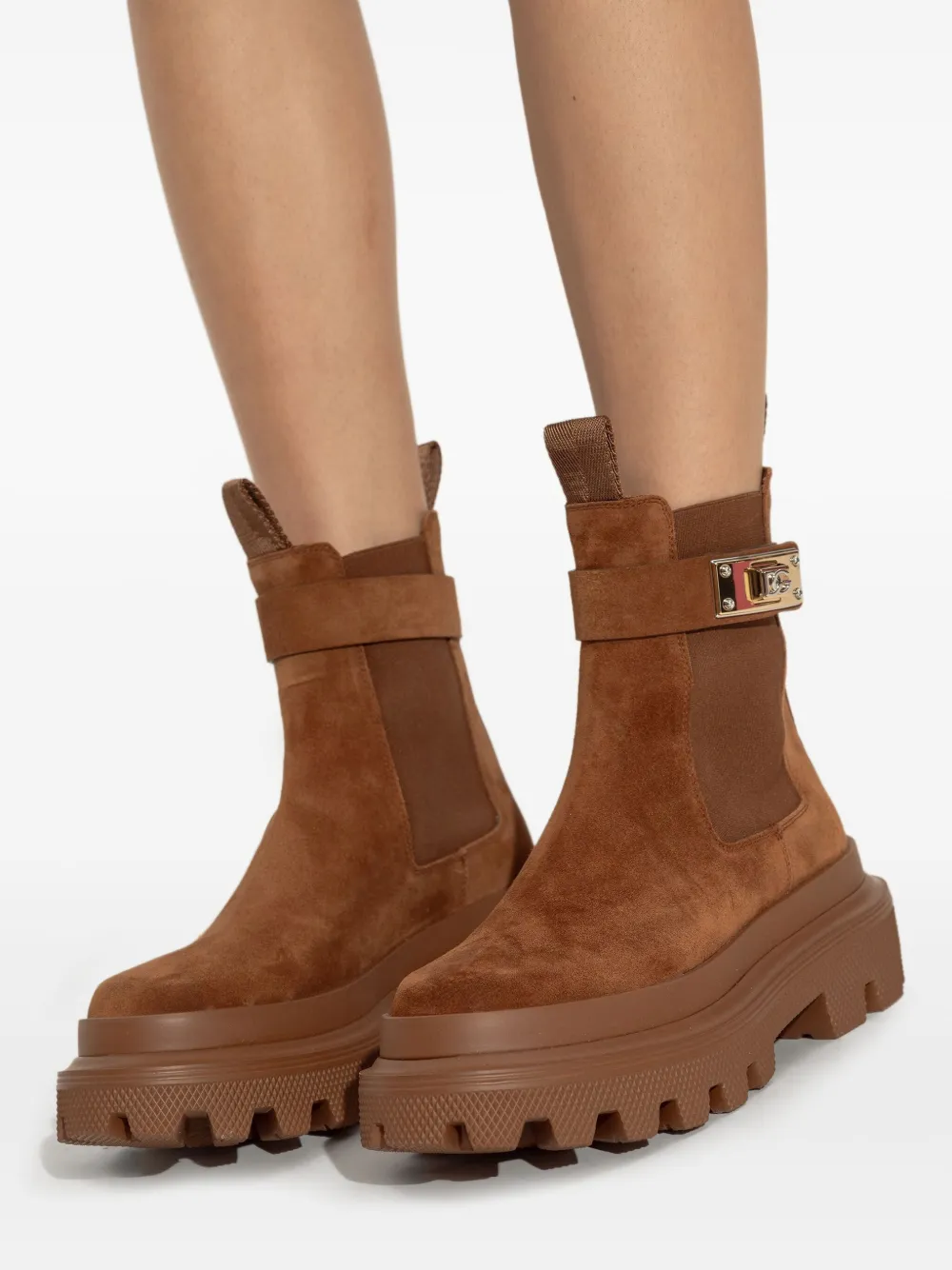 Dolce & Gabbana suede Chelsea boots Brown