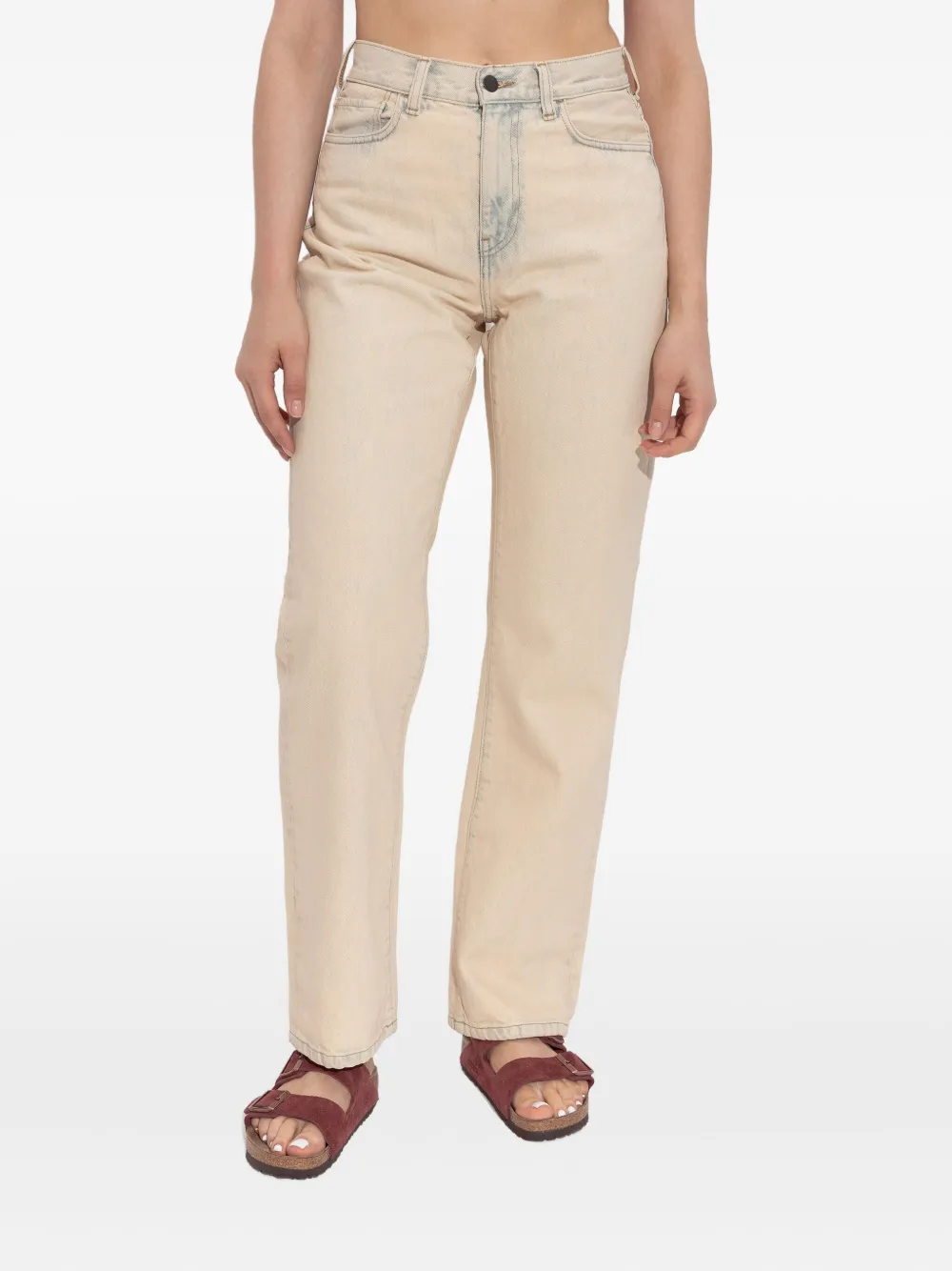 Carhartt WIP Jeans met logopatch Beige