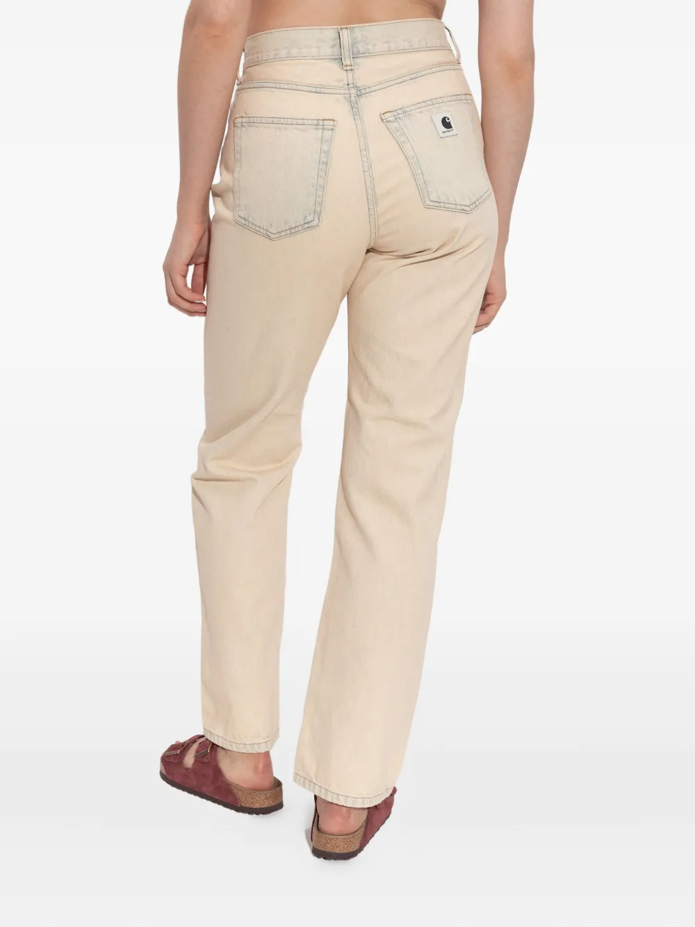 Carhartt WIP Jeans met logopatch Beige