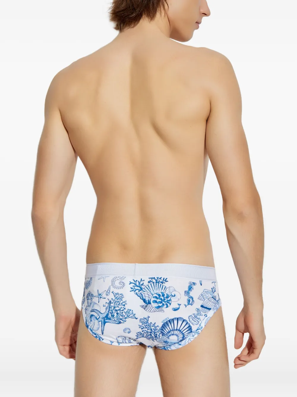 Versace Slip met schelpenprint Wit