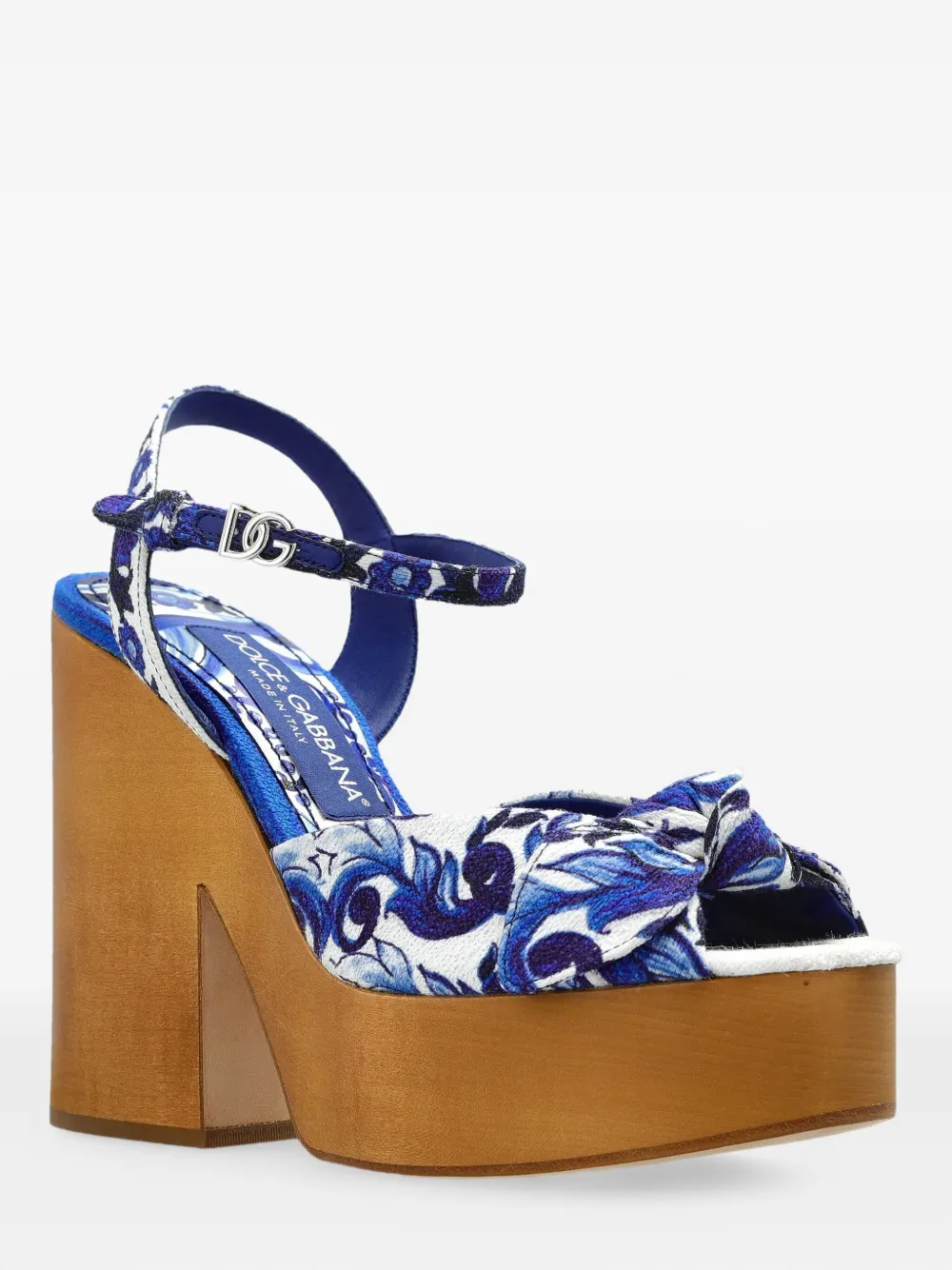 Dolce & Gabbana 125mm floral-motif heeled sandals White