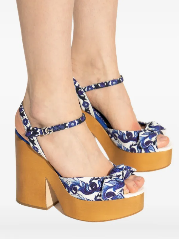 Dolce Gabbana 125mm floral-motif Heeled Sandals White FARFETCH PH - Main Image