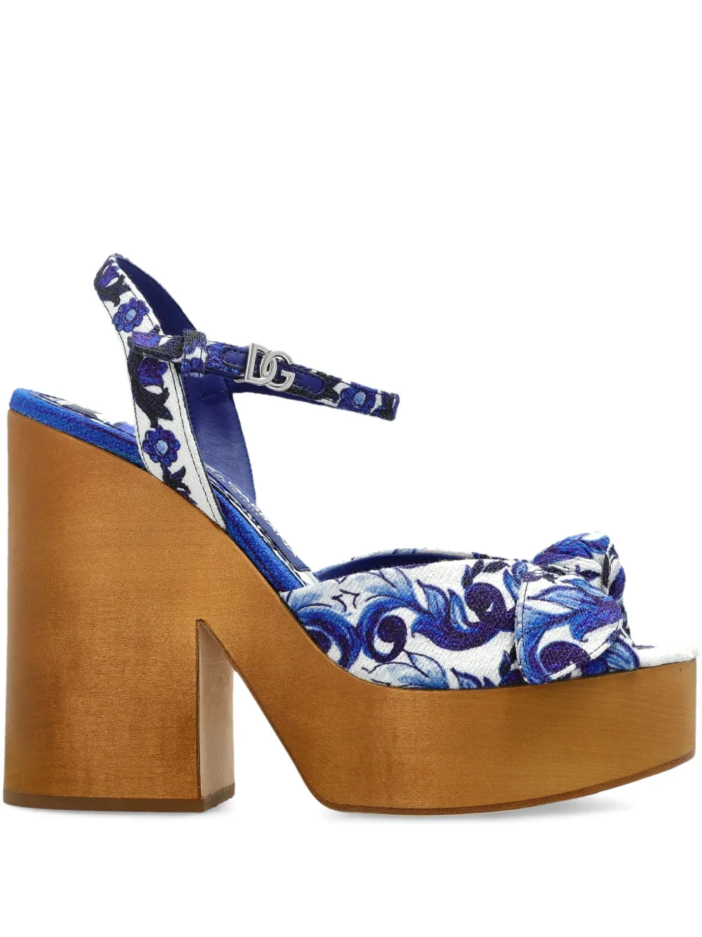 Dolce & Gabbana 125mm floral-motif heeled sandals White