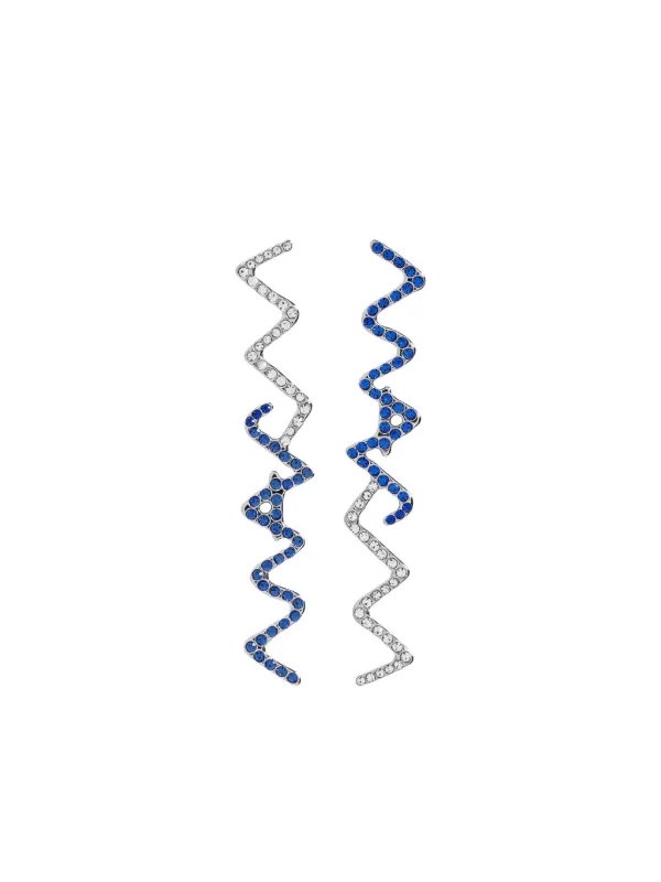 Marni Crystal-embellished Zigzag Earrings in Blue
