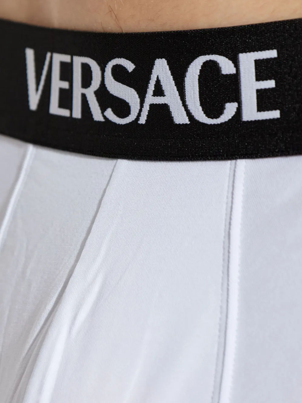 Versace Twee boxershorts met logo tailleband 1W000 WHITE
