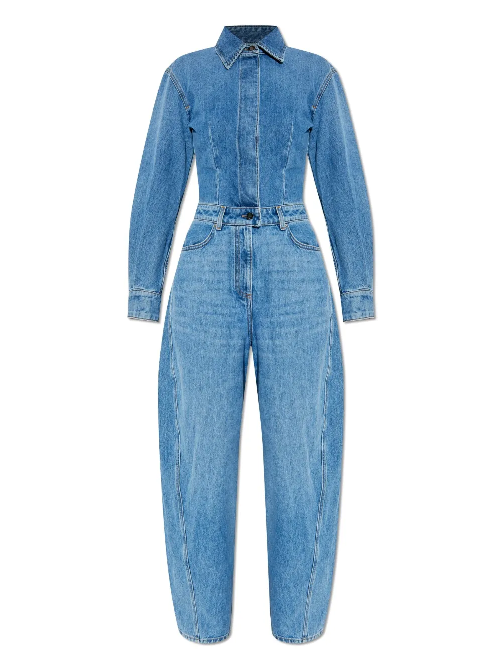 Givenchy denim shirt-collar jumpsuit - Blu