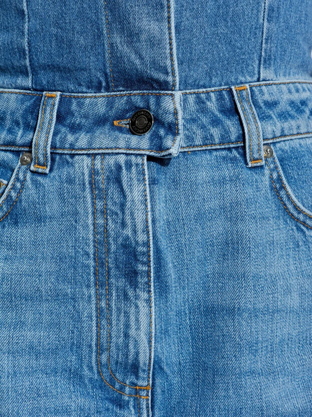 Givenchy Denim jumpsuit met shirtkraag Blauw