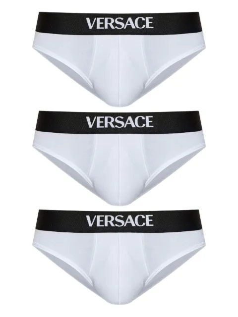 Versace طقم لباس داخلي 3 قطع بشريط شعار الماركة