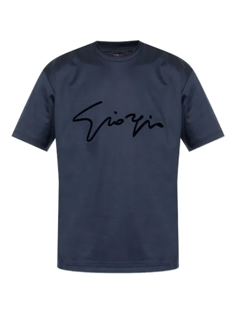 Giorgio Armani signature-embroidered cotton T-shirt