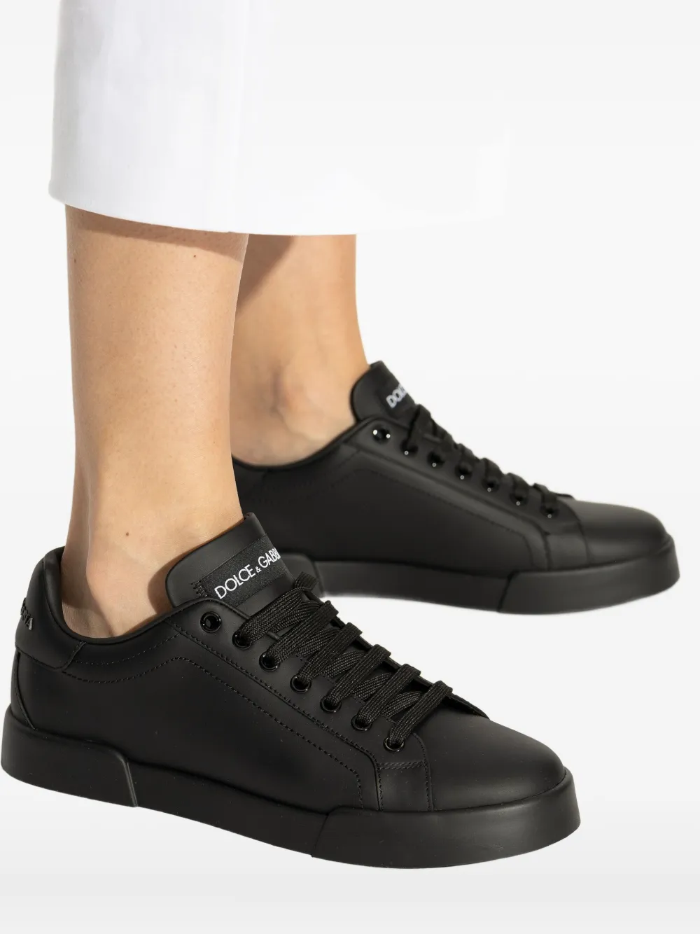Dolce & Gabbana leather low-top sneakers Black
