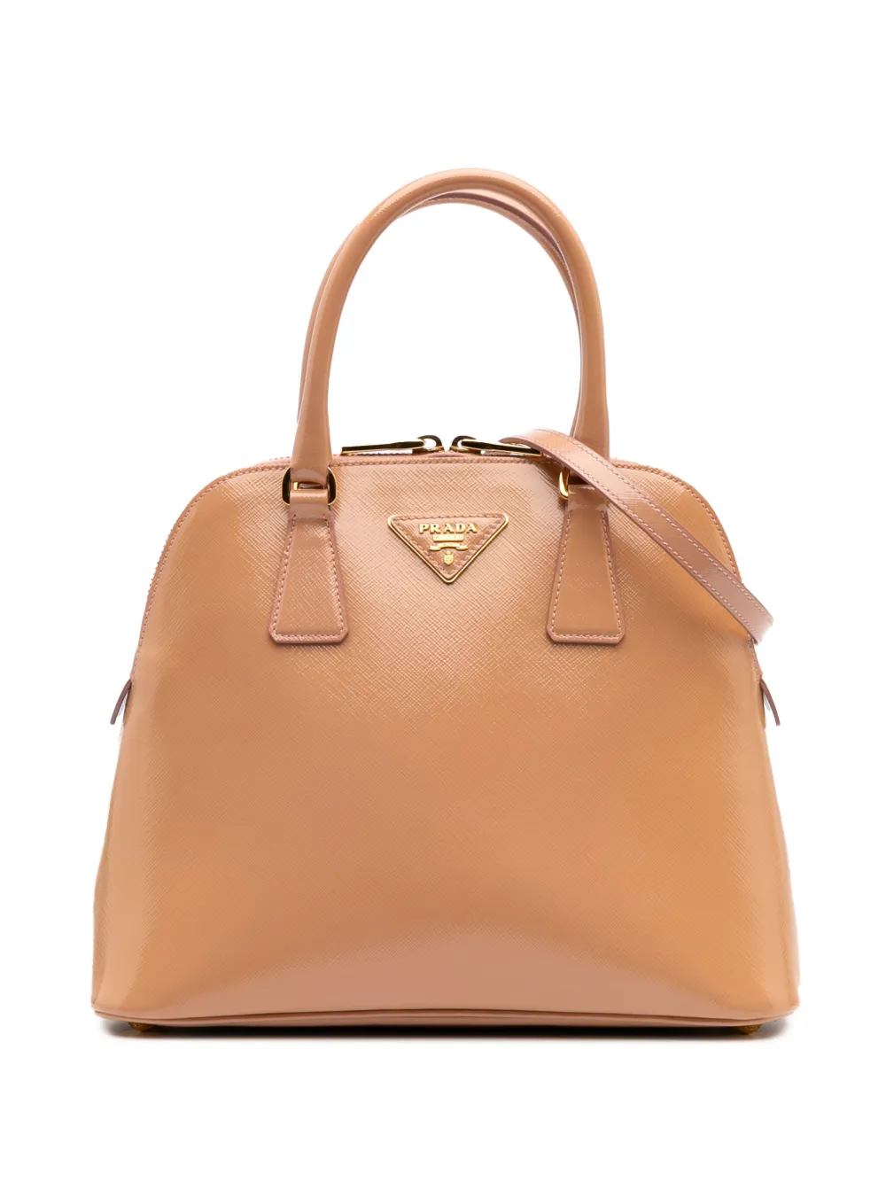 Prada Pre-Owned 2000-2024 Medium Saffiano Vernice Promenade satchel | Brown | Image 1