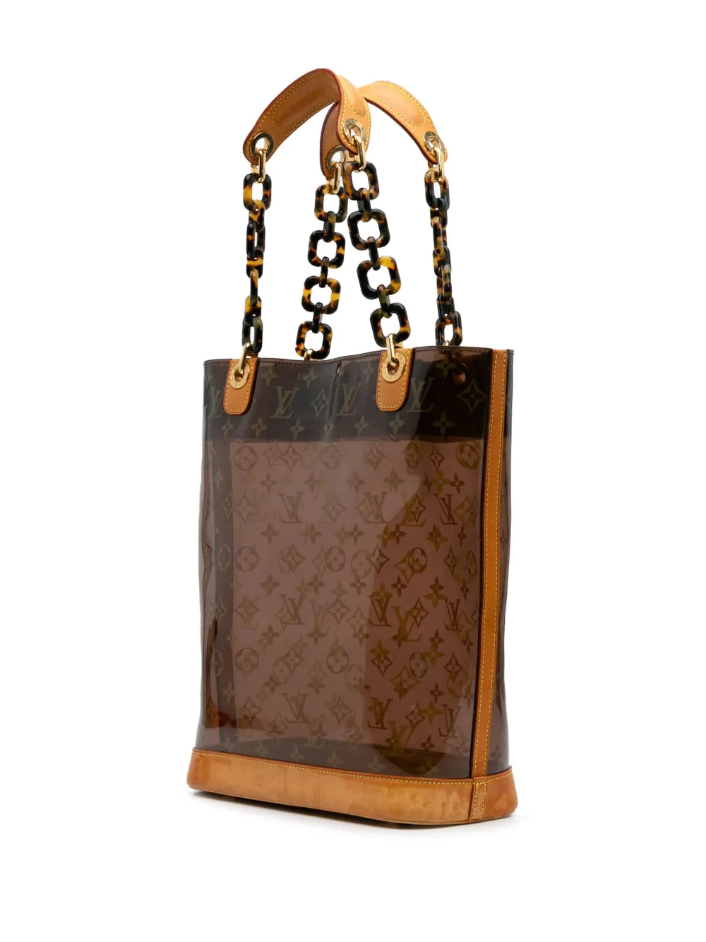 Pre-owned Louis Vuitton 2002 Monogram Cabas Sac Ambre Mm Tote Bag In Brown