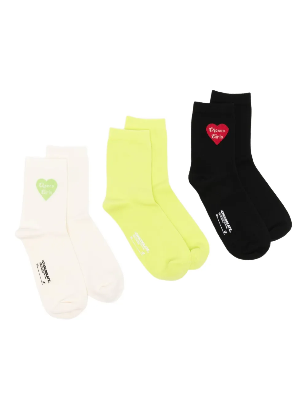 Chocoolate Logo-embroidered Socks (set Of Three) In Multi