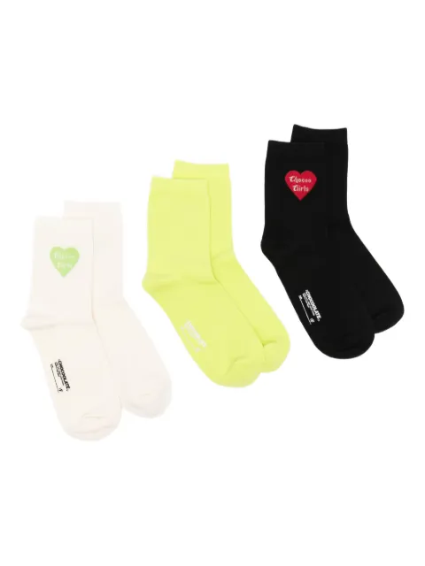 CHOCOOLATE logo-embroidered socks (set of three)