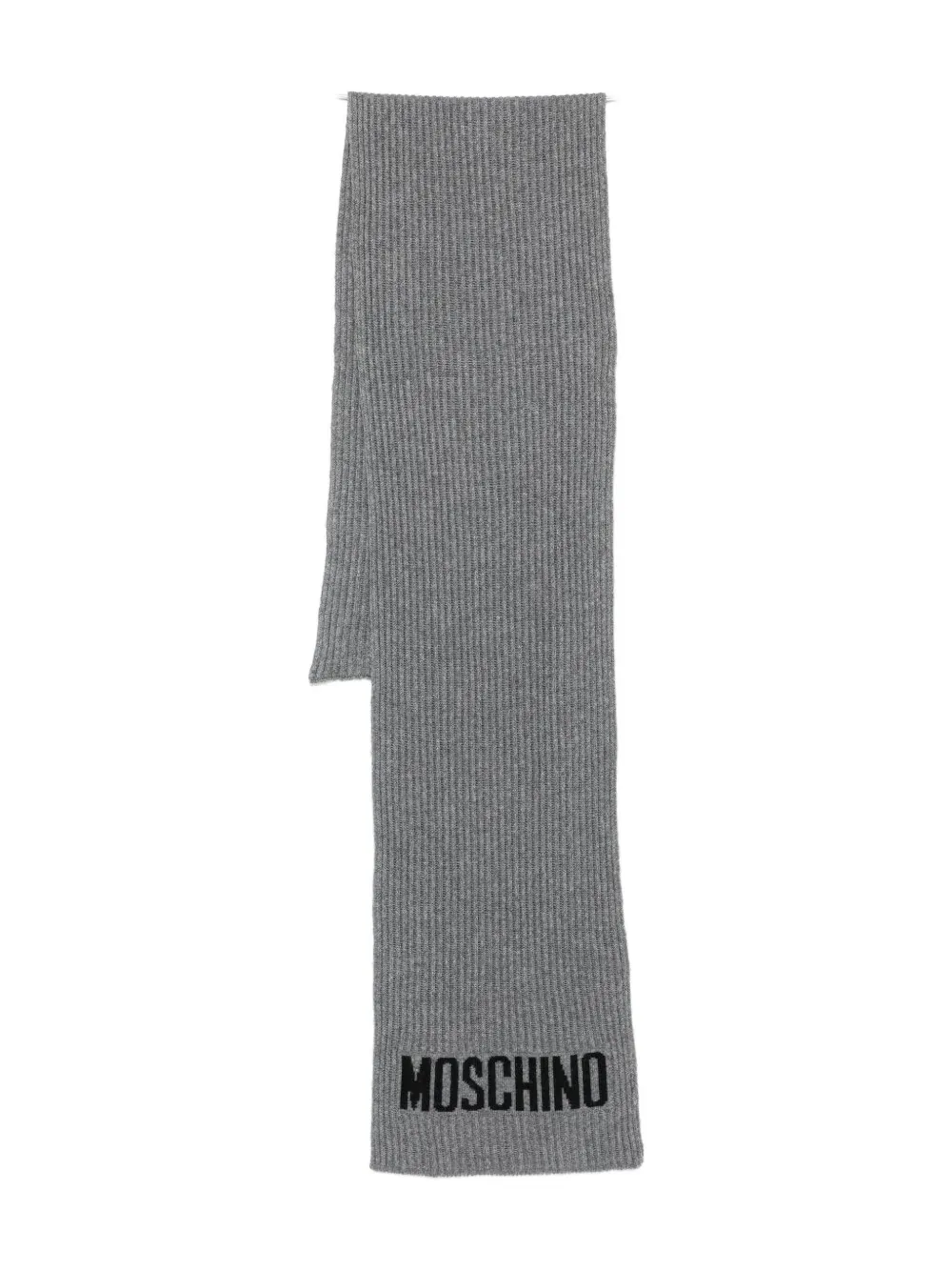 Moschino ribbed logo scarf - Grigio