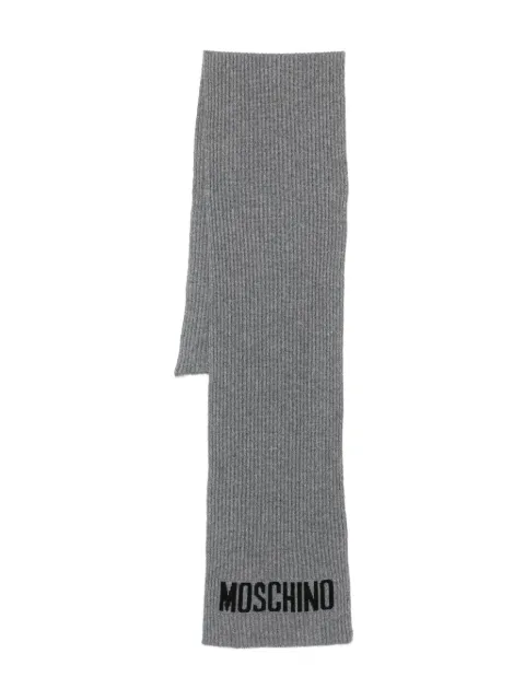 Moschino ribbed logo scarf