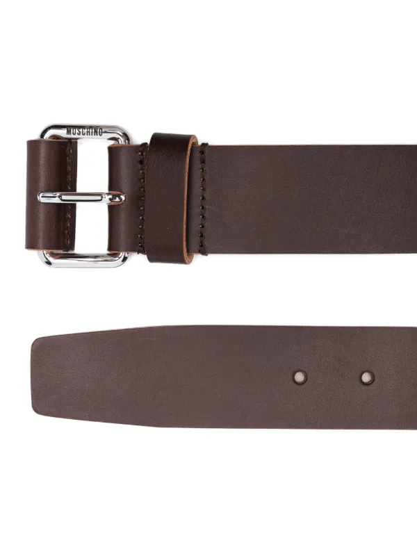 Moschino Leather Buckle Belt | Brown | FARFETCH display picture 3