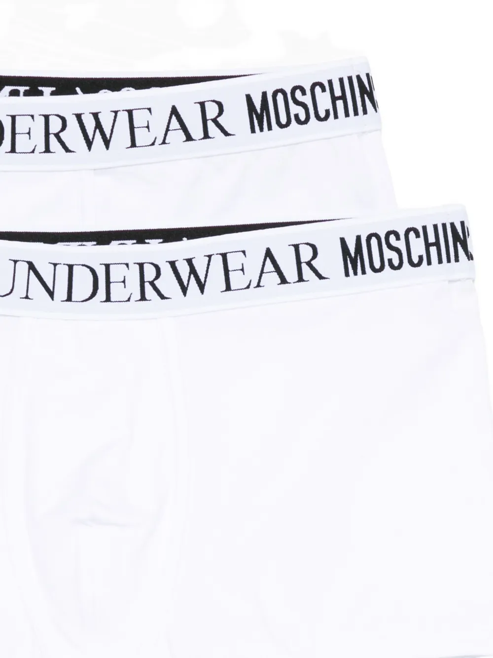 Moschino Logo-waistband Briefs In White