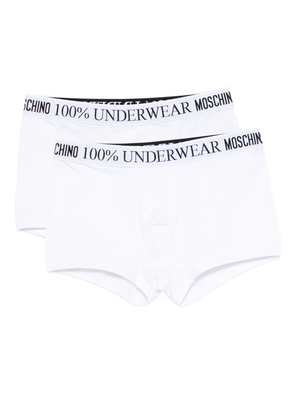 Moschino Logo-waistband Briefs In White