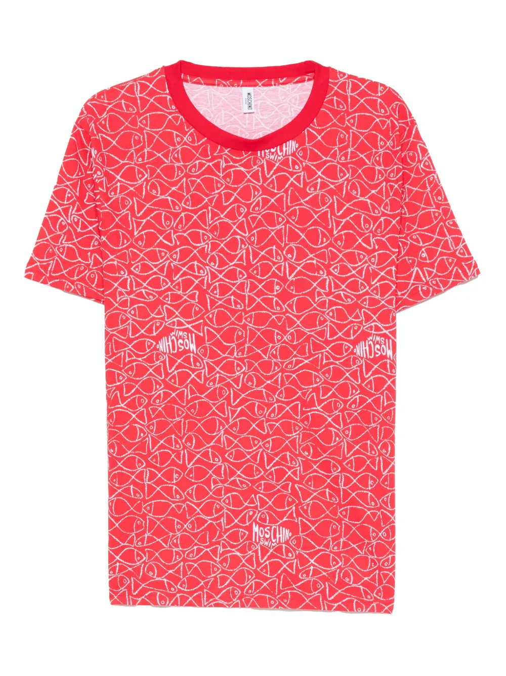 Moschino fish-pinted crew-neck T-shirt | Red | Image 1