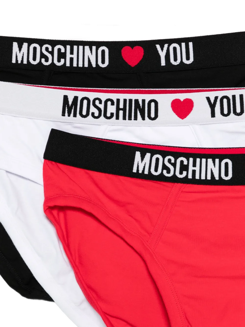 Moschino Drie slips met logoband Rood