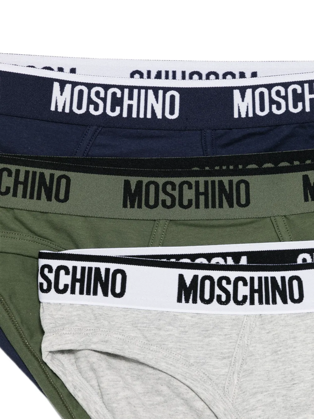 Moschino Drie slips met logoband Groen