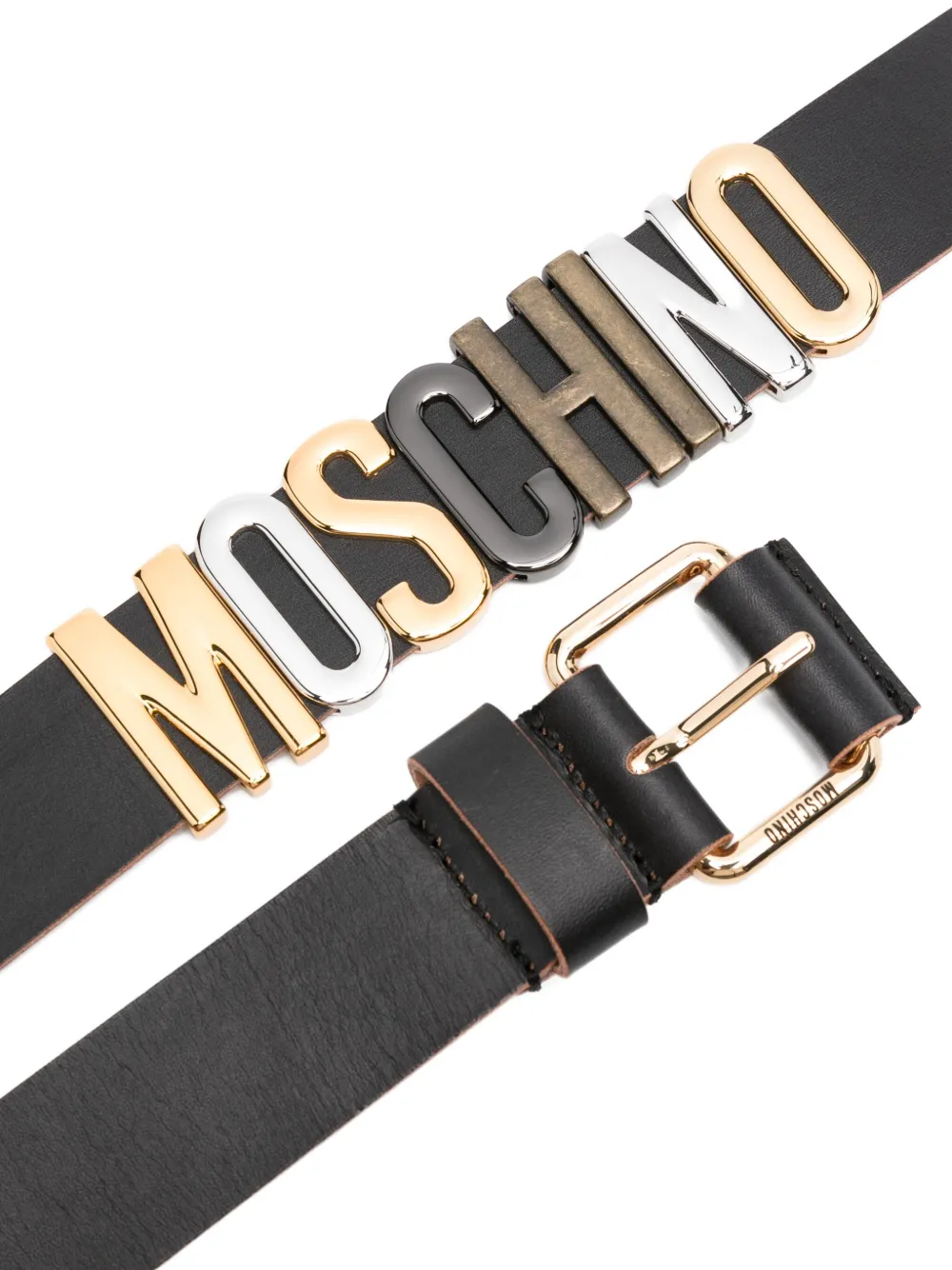 Moschino Leren riem - Zwart