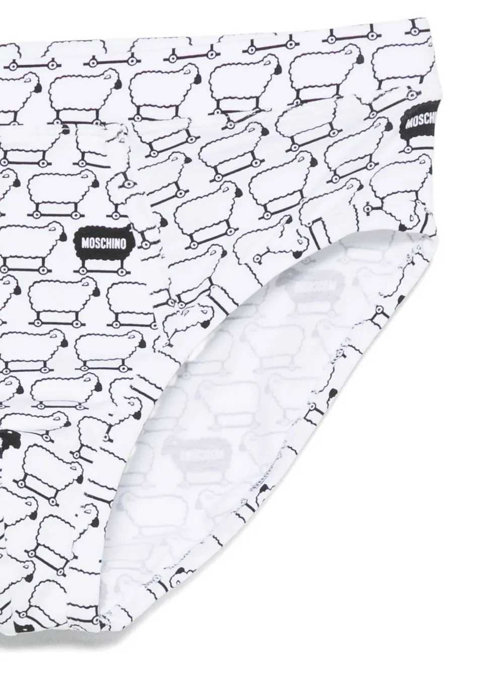 Moschino Sheep-print Briefs In White