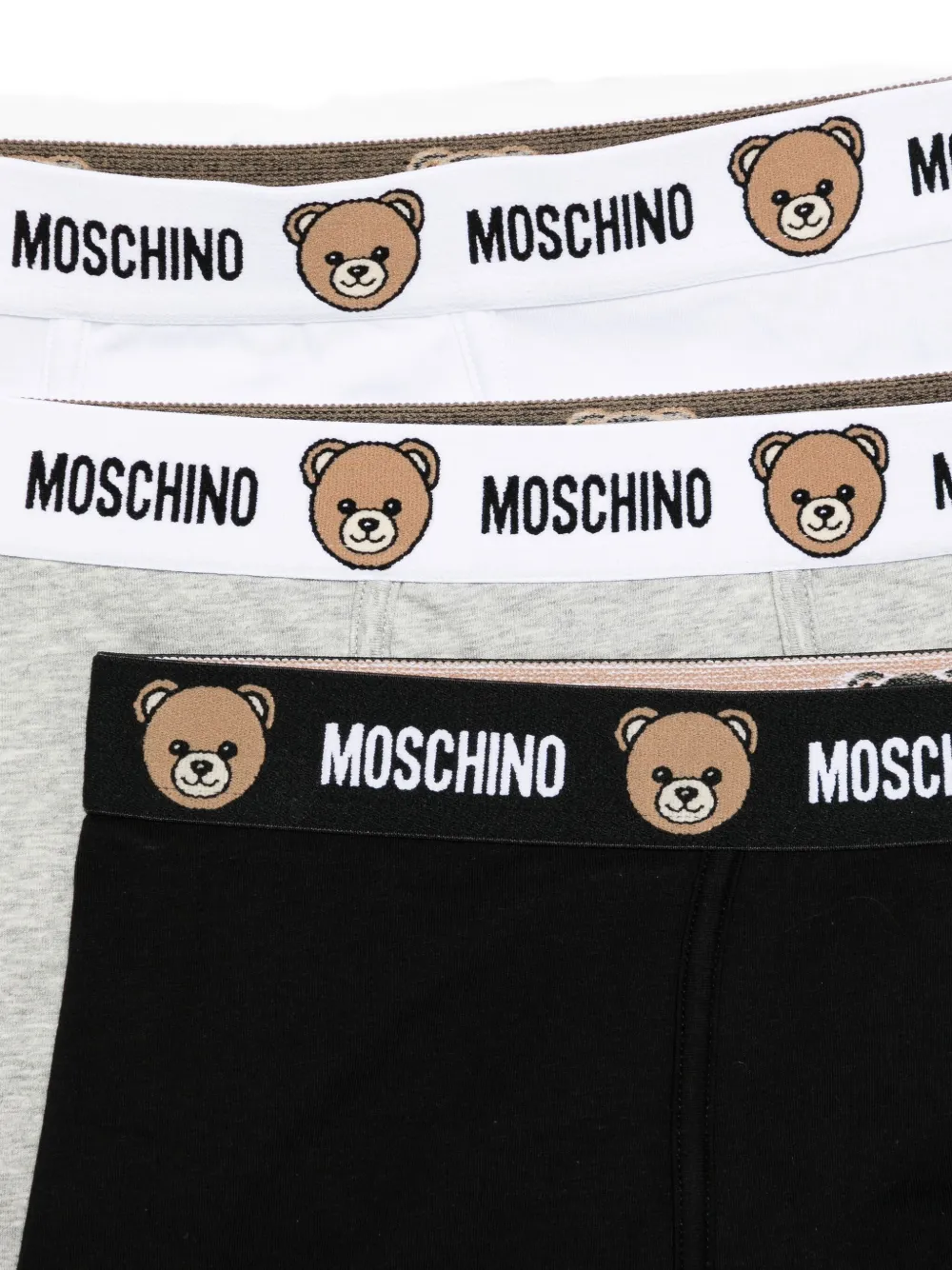 Moschino Drie boxershorts met logoband Zwart