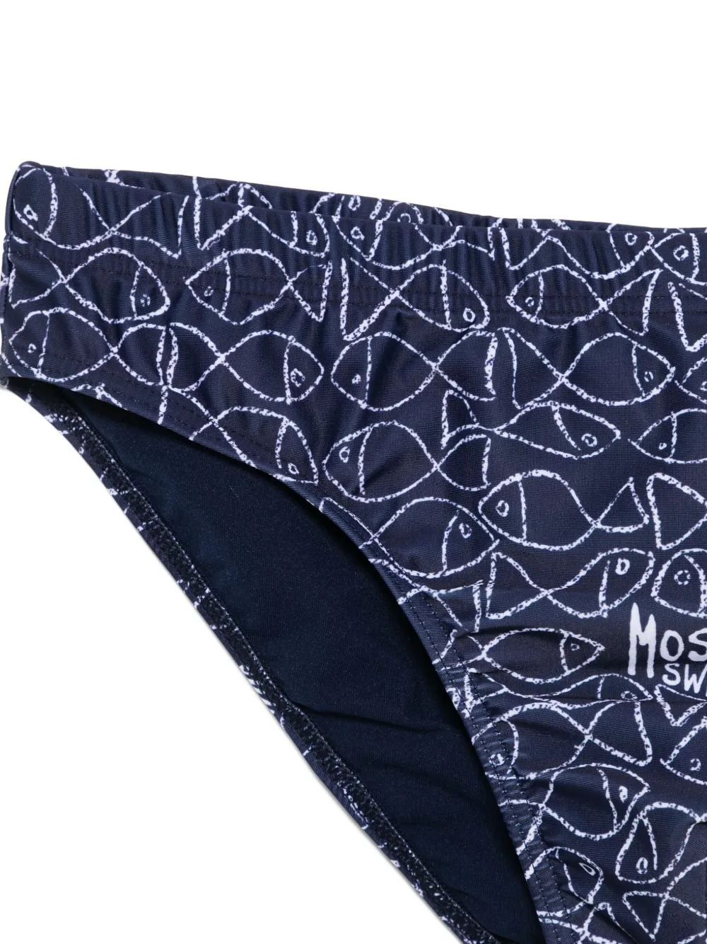 Moschino Zwembroek met vissenprint Blauw