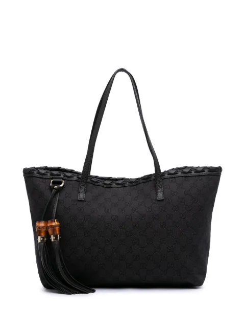 Gucci Pre-Owned 2016-2025 GG Denim Bamboo Tassel tote bag