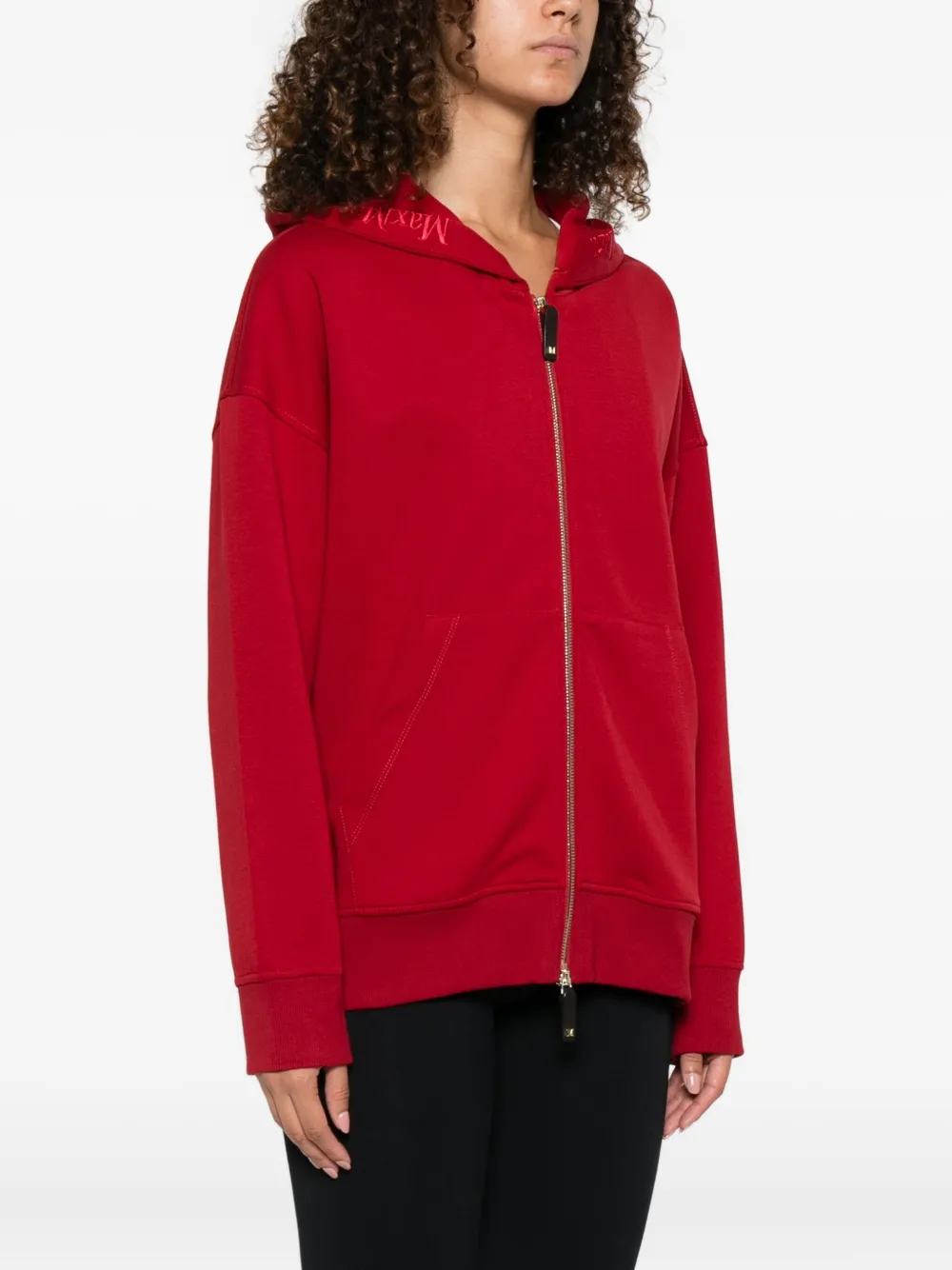 'S Max Mara Siena embroidered zip-up hoodie Rood