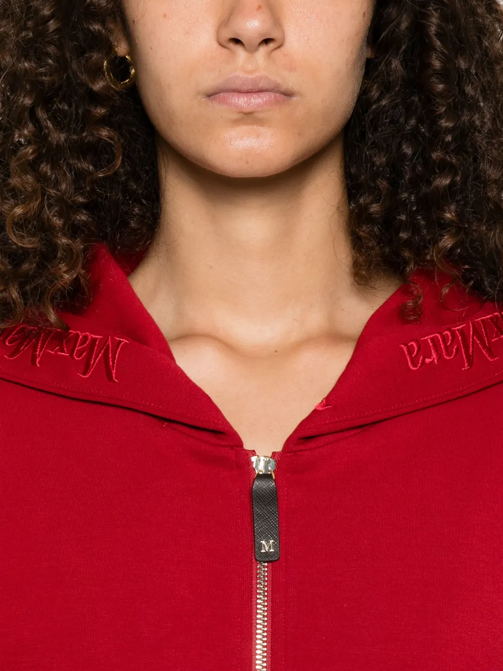 'S Max Mara Siena embroidered zip-up hoodie Rood