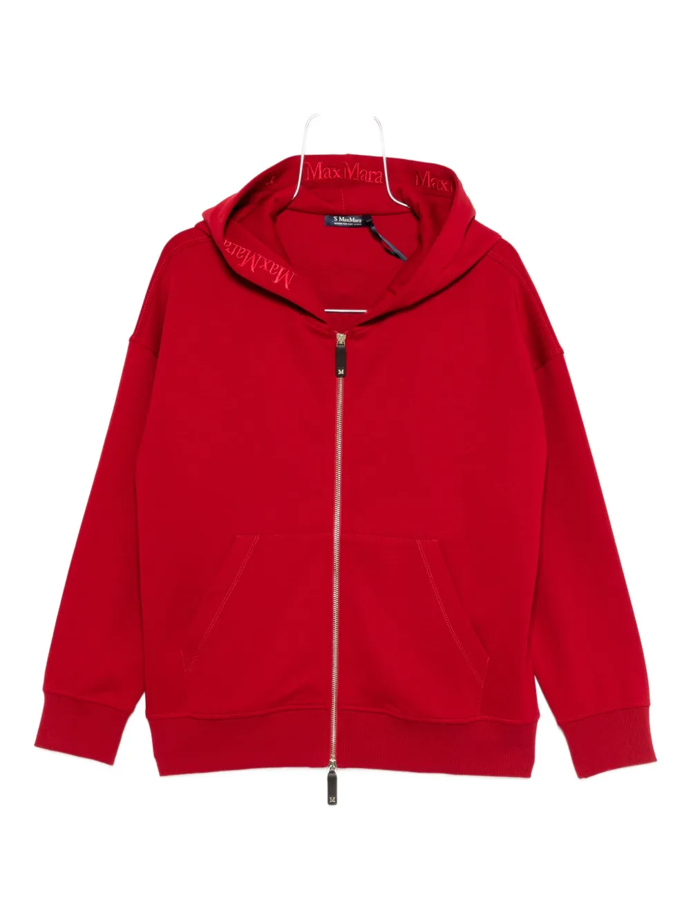 'S Max Mara Siena embroidered zip-up hoodie | Red | Image 1