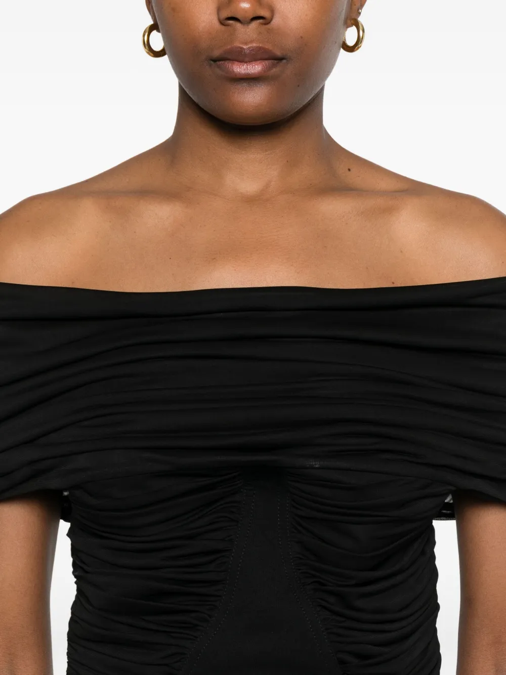 Max Mara off-shoulder mini dress Zwart