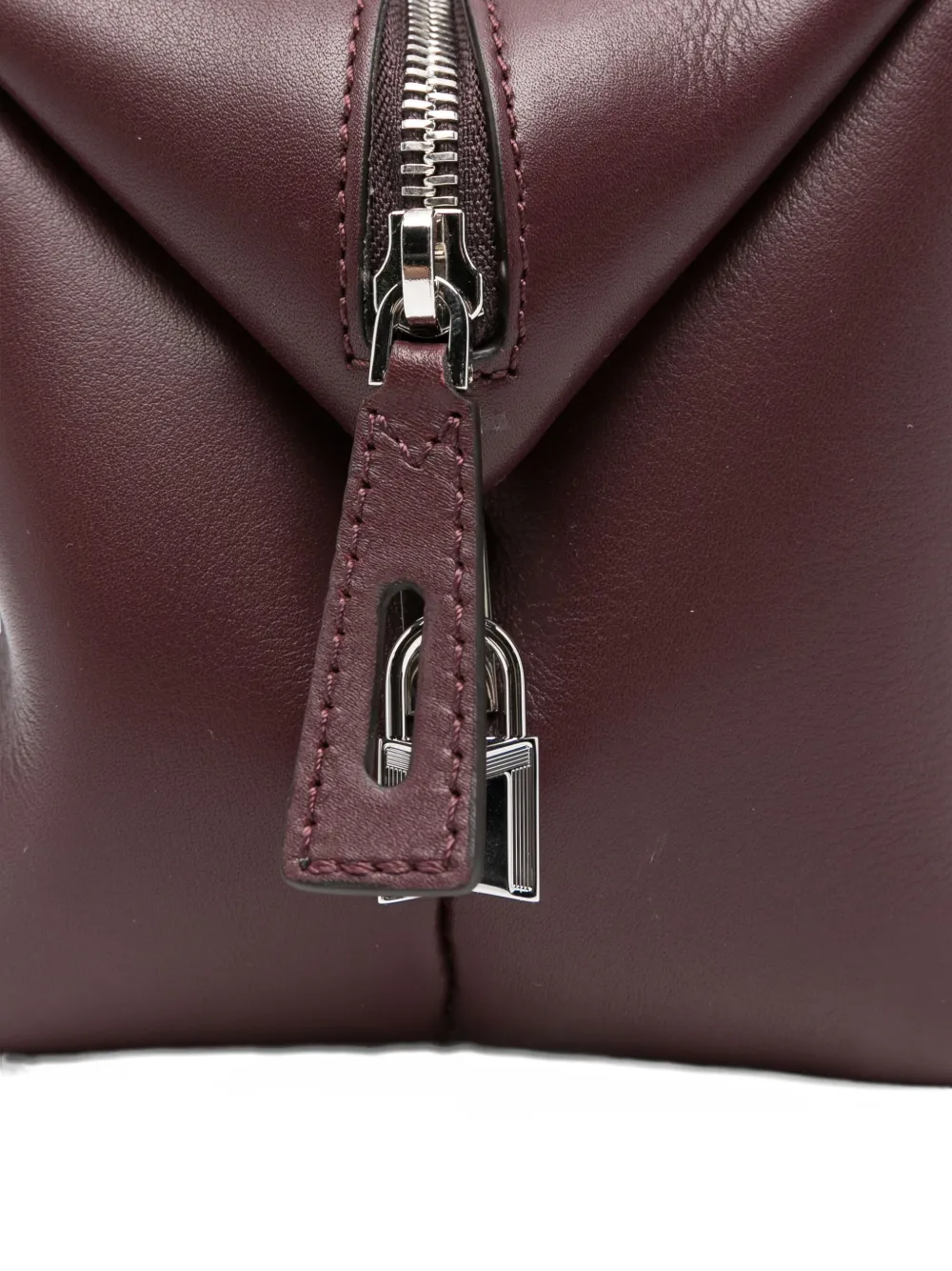 Max Mara Leren shopper met rits Rood