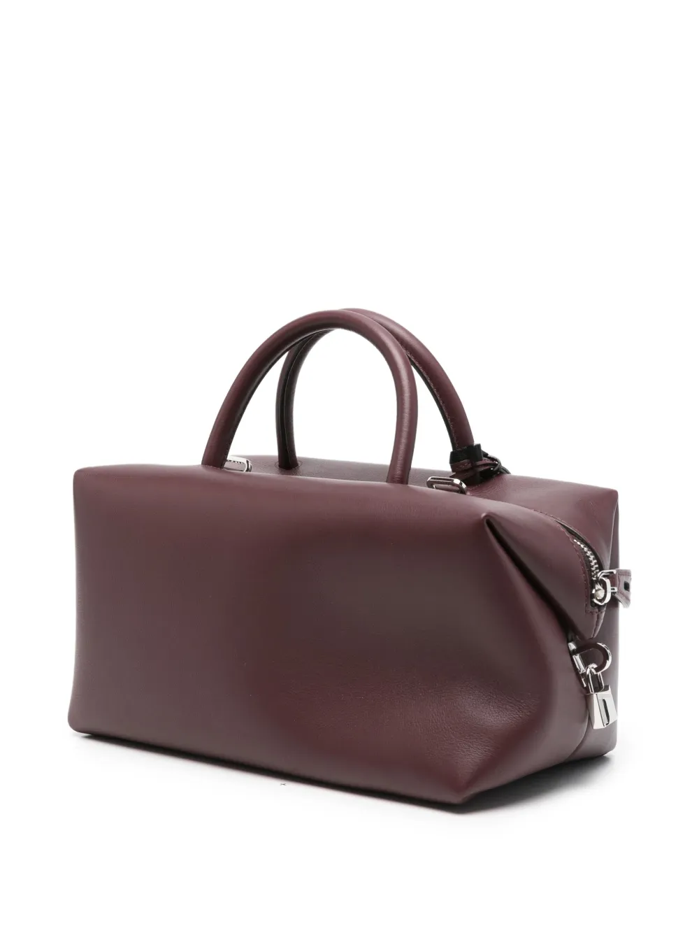 Max Mara Leren shopper met rits Rood