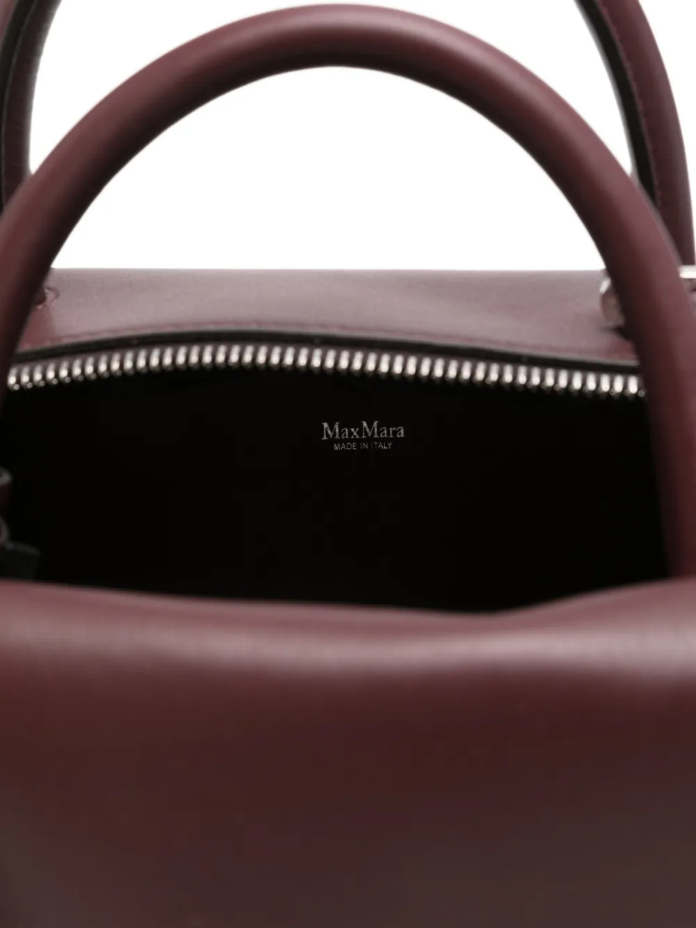 Max Mara Leren shopper met rits Rood